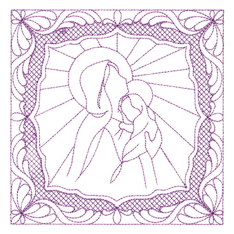 Night Divine Quilting Square - Mary and Jesus (Double Run)