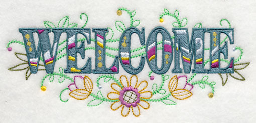 Welcome with Vintage Flower Fade