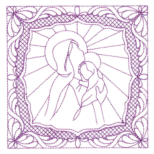 Night Divine Quilting Square - Mary and Jesus (Double Run)
