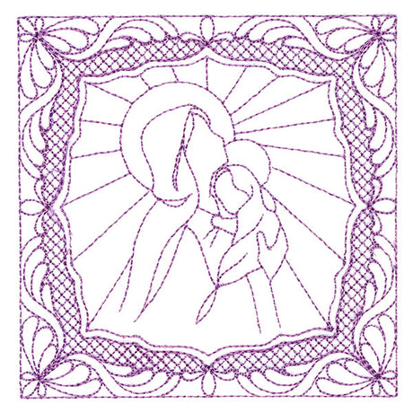 Night Divine Quilting Square - Mary and Jesus (Double Run)