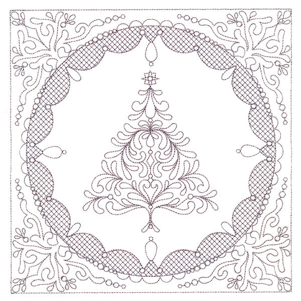 Festive Elegance - Christmas Tree (Trapunto)