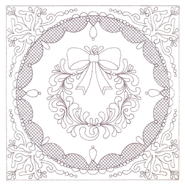 Festive Elegance - Wreath (Trapunto)