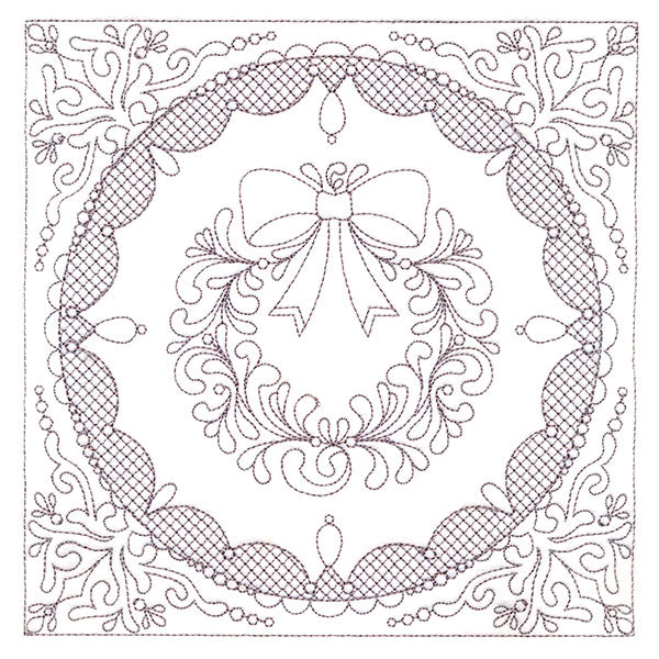 Festive Elegance - Wreath (Trapunto)