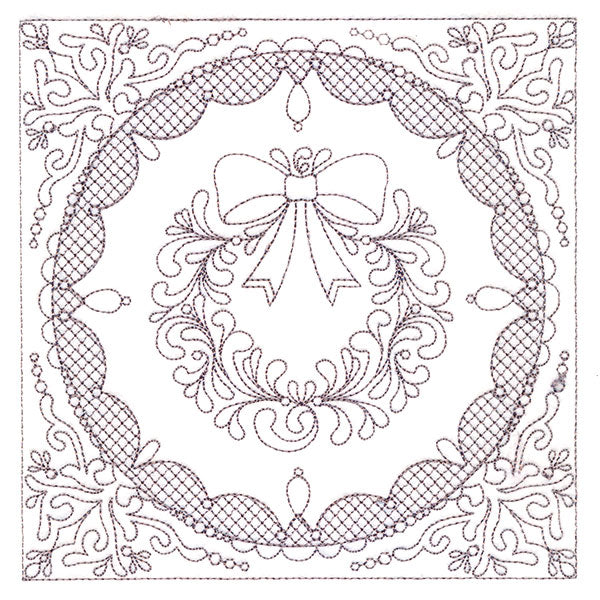 Festive Elegance - Wreath (Trapunto)
