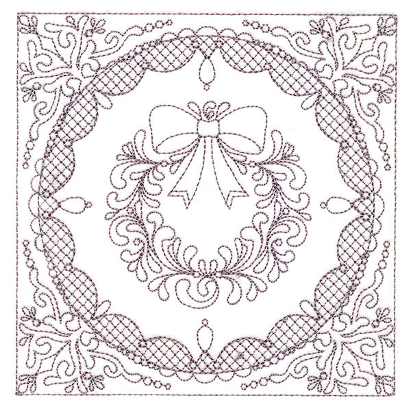 Festive Elegance - Wreath (Trapunto)