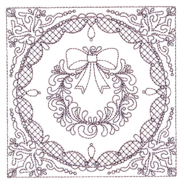 Festive Elegance - Wreath (Trapunto)