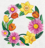Bright Flower Wreath in Watercolor