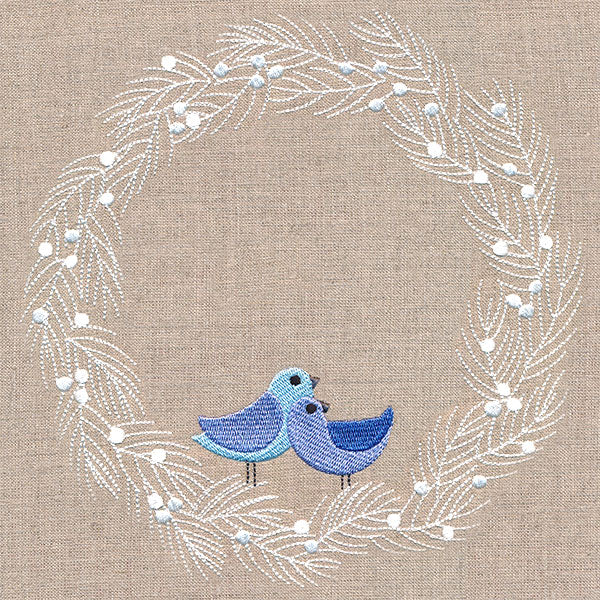 Wintry Bird Wreath – Embroidery Library