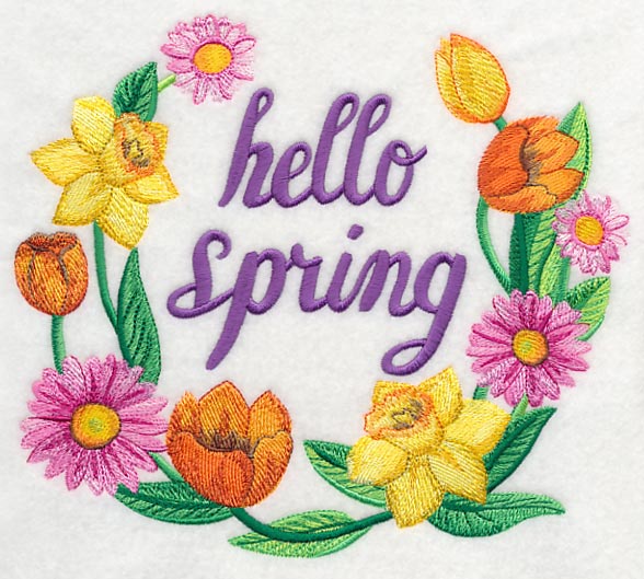 Hello Spring Flowers in Watercolor