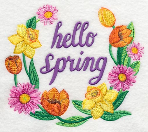 Hello Spring Flowers in Watercolor
