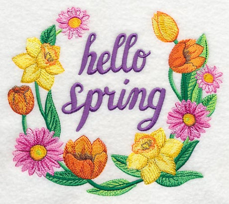 Hello Spring Flowers in Watercolor