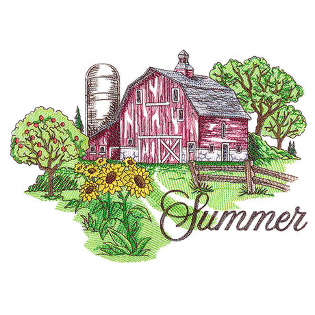 Summer in the Country Barn Scene