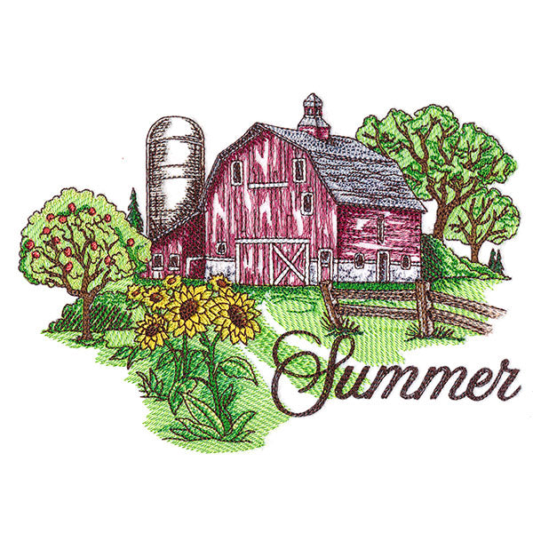 Summer in the Country Barn Scene