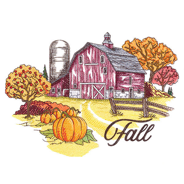 Fall in the Country Barn Scene