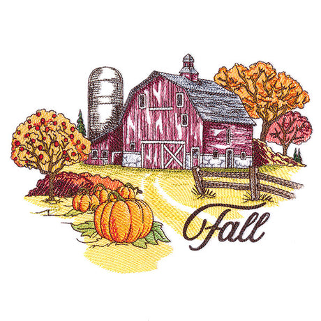 Fall in the Country Barn Scene