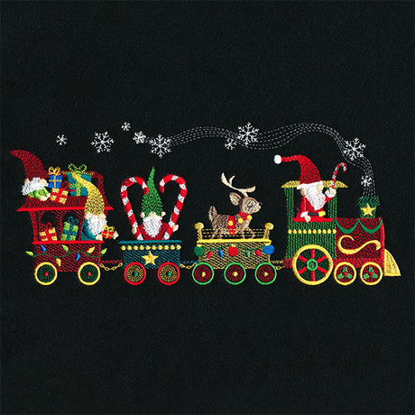 Christmas Train Gnome Border