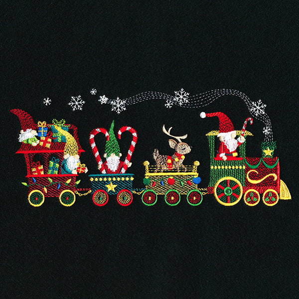 Christmas Train Gnome Border
