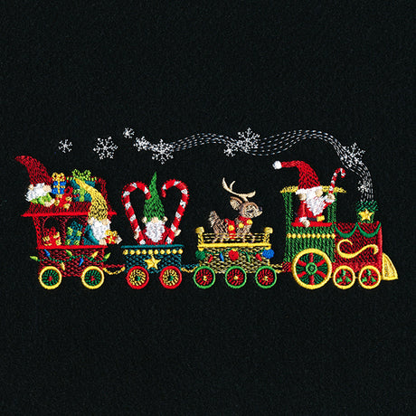 Christmas Train Gnome Border