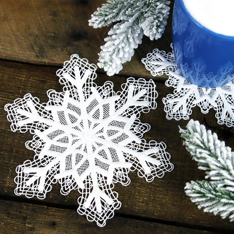 Serene Snowflake Lace Doily (Battenburg Lace)
