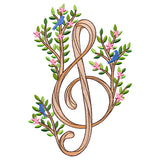 Woodland Blooms Treble Clef