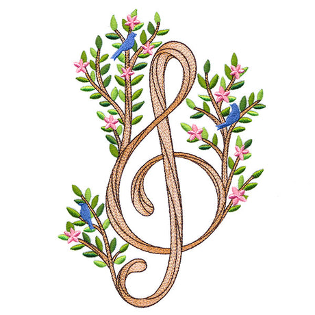 Woodland Blooms Treble Clef