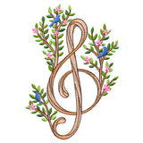 Woodland Blooms Treble Clef