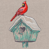 Wintertime Birdhouse and Cardinal