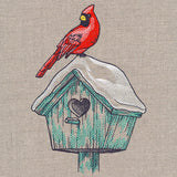 Wintertime Birdhouse and Cardinal