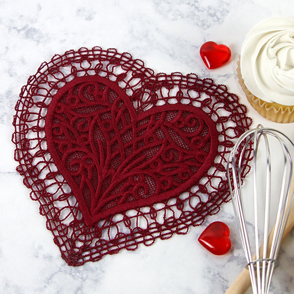 Romantic Heart Doily (Battenburg Lace)