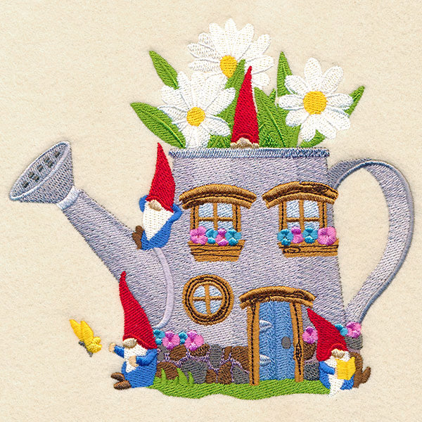 Spring Gnome Watering Can House
