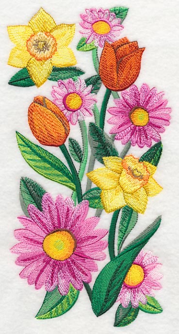 Bright Flower Spray in Watercolor