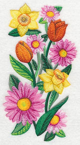 Bright Flower Spray in Watercolor