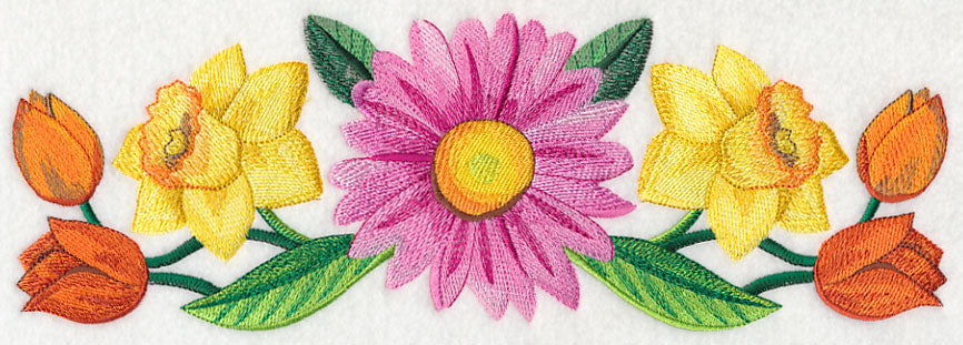 Bright Flower Border in Watercolor