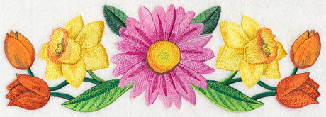 Bright Flower Border in Watercolor