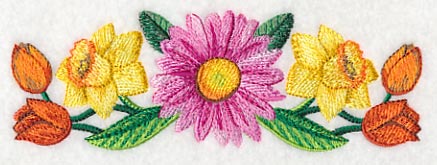 Bright Flower Border in Watercolor