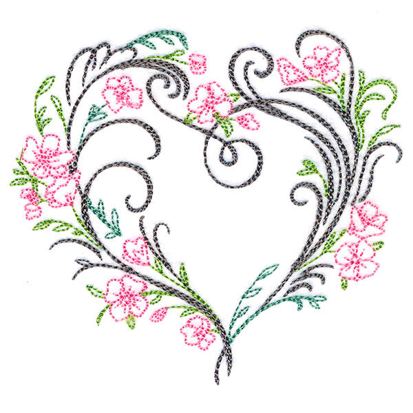 Blooming Calligraphic Heart