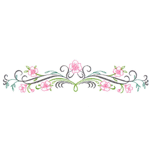 Blooming Calligraphic Border
