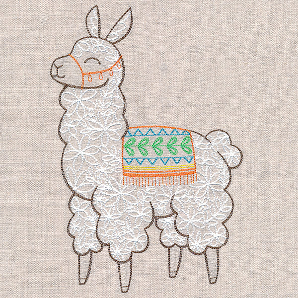 Cheerful Llama in Bloom