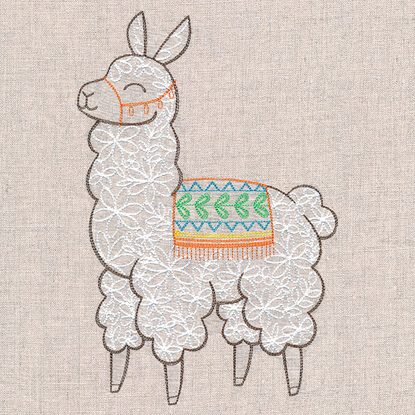 Cheerful Llama in Bloom