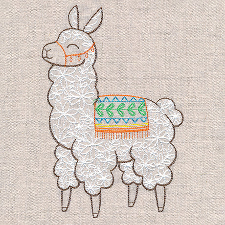Cheerful Llama in Bloom