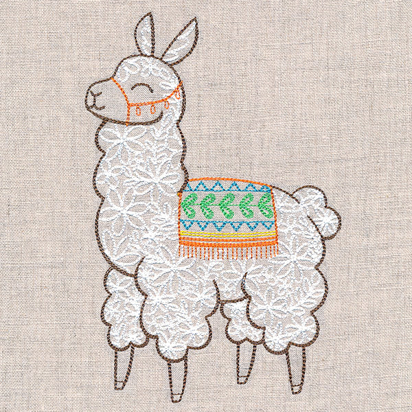 Cheerful Llama in Bloom