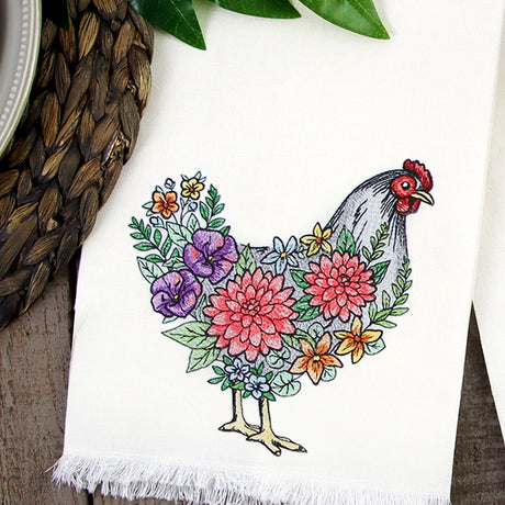 Flourishing Hen in Flowers