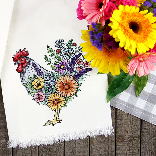 Blossoming Rooster in Flowers