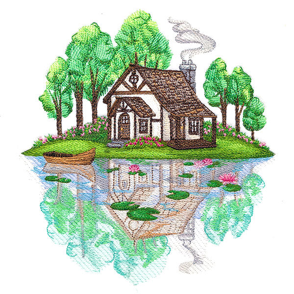 Springtime Cottage Scene