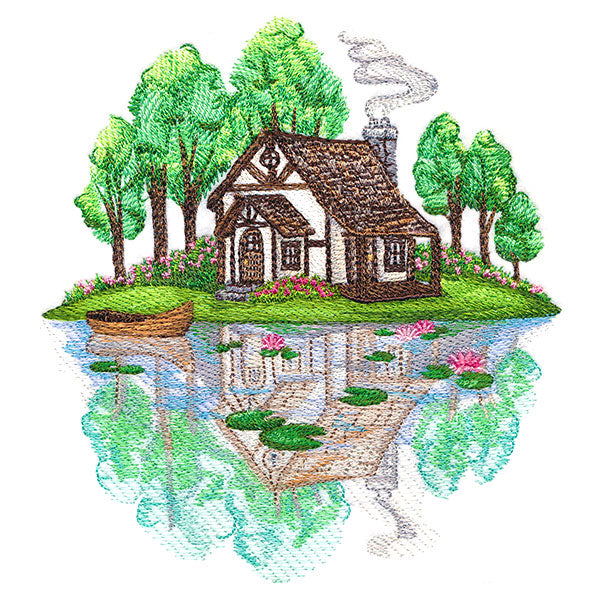 Springtime Cottage Scene
