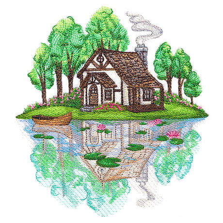 Springtime Cottage Scene