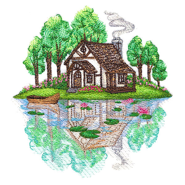 Springtime Cottage Scene