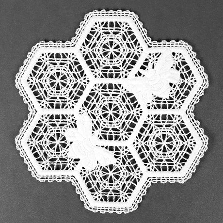 Beautiful Bee Hive Doily (Battenburg Lace)