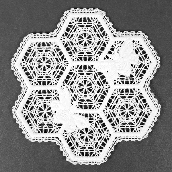 Beautiful Bee Hive Doily (Battenburg Lace)