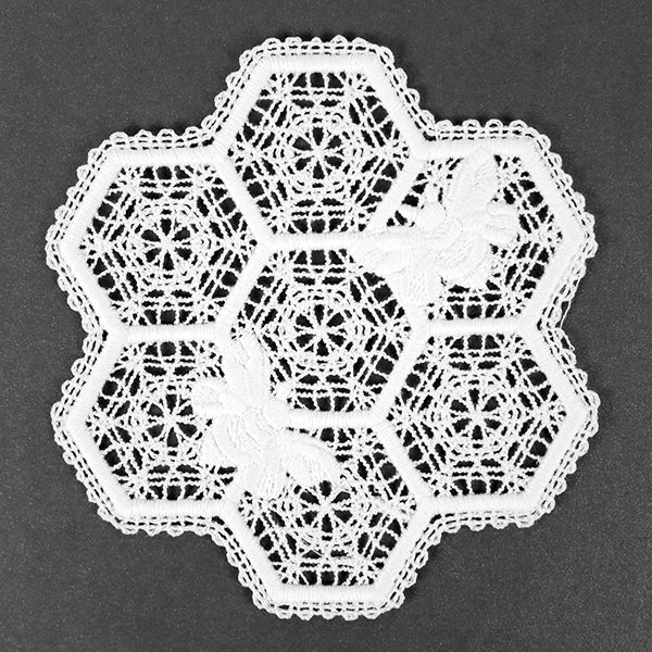 Beautiful Bee Hive Doily (Battenburg Lace)
